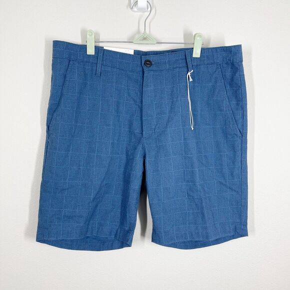 AG Jeans Mens The Wanderer Short SIze‎ 36 Blue Pattern Linen Cotton Blend NWT - Picture 1 of 10